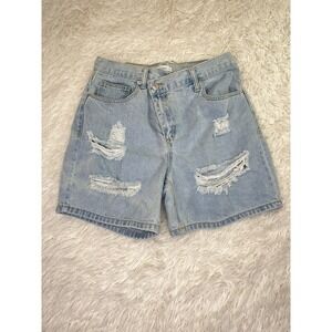 Forever 21‎ Size 28 Shorts Denim Jean Booty Distressed Ripped Five Pocket Blue
